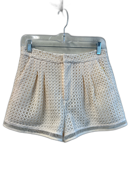 Joie Size 4 Ivory Polyester High Rise Lace Overlay Zip Fly Lined Shorts Ivory / 4