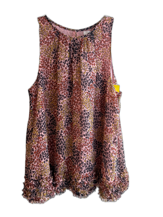Joie Size S Pink Multi 100% Silk Sleeveless Floral Print Key Hole back Top Pink Multi / S
