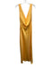 Meshki Size S Yellow Polyester Cowl back Sleeveless V Neck Maxi Dress Yellow / S