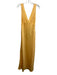 Meshki Size S Yellow Polyester Cowl back Sleeveless V Neck Maxi Dress Yellow / S