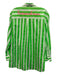 MC2 Saint Barth Size M Green & White Cotton Striped Button Up Top Green & White / M