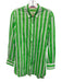 MC2 Saint Barth Size M Green & White Cotton Striped Button Up Top Green & White / M