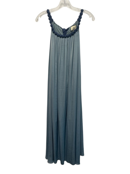 Tuckernuck Size XS Blue Polyester Sleeveless Halter Neck Dress Blue / XS