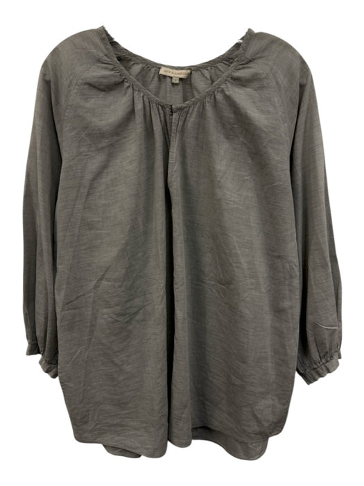 Ann Mashburn Size L Grey Cotton Long Sleeve Hook & Eye Top Grey / L