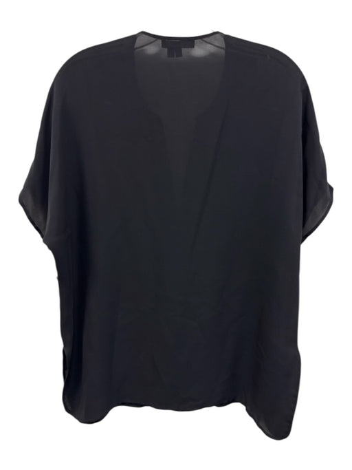 Vince Size XS Black Silk Short Sleeve Pleat Top Black / XS