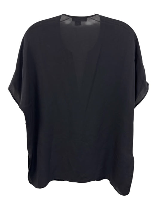 Vince Size XS Black Silk Short Sleeve Pleat Top Black / XS