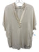 Vince Size S Cream Silk Sheer Short Sleeve V Neck Top Cream / S