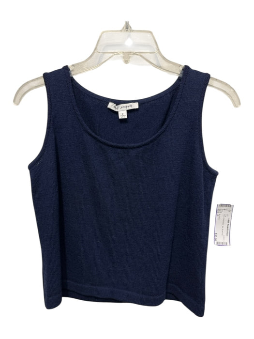 St. John Size P Navy Sleeveless Knit Top Navy / P