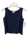 St. John Size P Navy Sleeveless Knit Top Navy / P