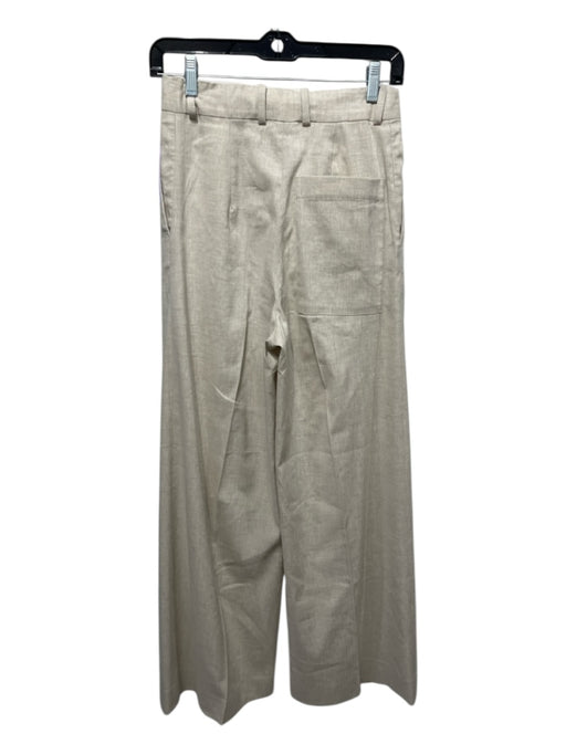 COS Size 4 Beige Linen Blend Pleated Detail zip & hook closure Trouser Pants Beige / 4