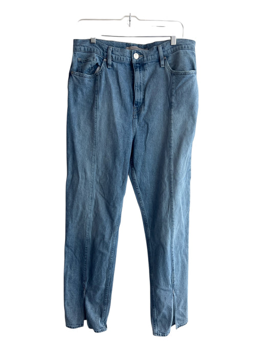 Hudson Size 33 Washed Blue Cotton Blend High Waist Straight Leg Ankle Slit Jeans Washed Blue / 33