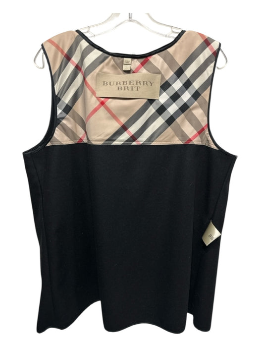 Burberry Brit Size 10 Black, Tan & Red Wool Novacheck Zipper Lining' Vest Black, Tan & Red / 10