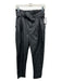 Free People Size 4 Black PU leather High Rise Paperbag Waist Sash Tapered Pants Black / 4