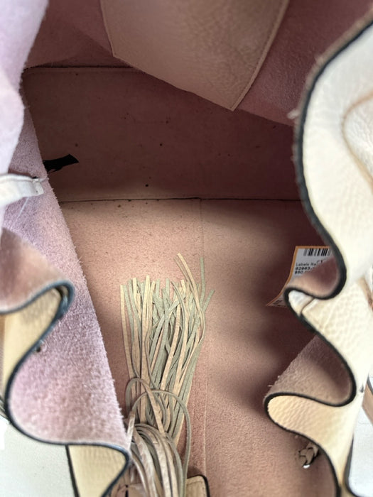 Rebecca Minkoff Blush Pink Leather Tassel Braided Shoulder Strap Bucket Bag Blush Pink / Large