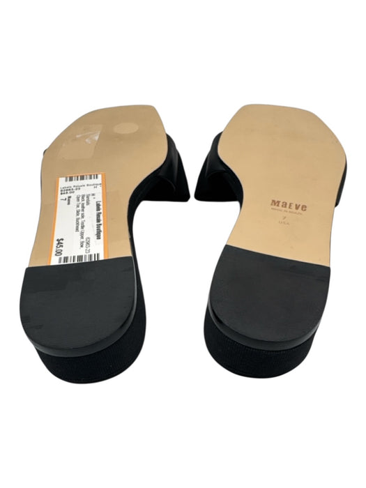 Maeve Shoe Size 7 Black leather sole Textile Upper Bow Open Toe Slide Sandals Black / 7