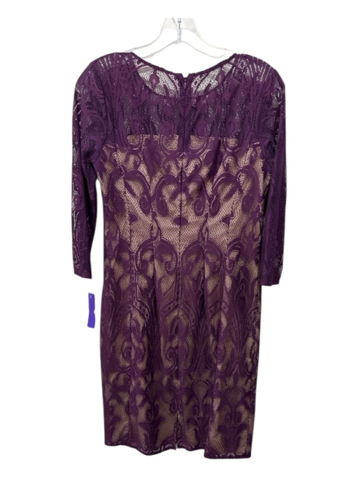 Adriana Papell Size 6P Purple & Tan Nylon & Polyester Lace Overlay Shift Dress Purple & Tan / 6P