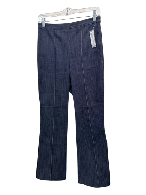 Cinq a Sept Size 4 Dark Wash Cotton Blend Pull On Pintuck Cropped Boot Cut Jeans Dark Wash / 4