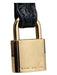 Marc Jacobs Taupe, Cream, Black Pebbled Leather Zip Close Colorblock Padlock Bag Taupe, Cream, Black / Small