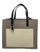 Marc Jacobs Taupe, Cream, Black Pebbled Leather Zip Close Colorblock Padlock Bag Taupe, Cream, Black / Small