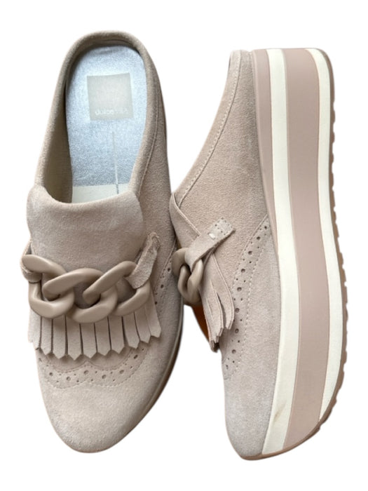 Dolce Vita Shoe Size 8.5 Taupe Suede Platform Chain Fringe Loafers Taupe / 8.5
