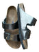 Birkenstock Shoe Size 40 Silver Leather Metallic 2 Buckles Sandals Silver / 40