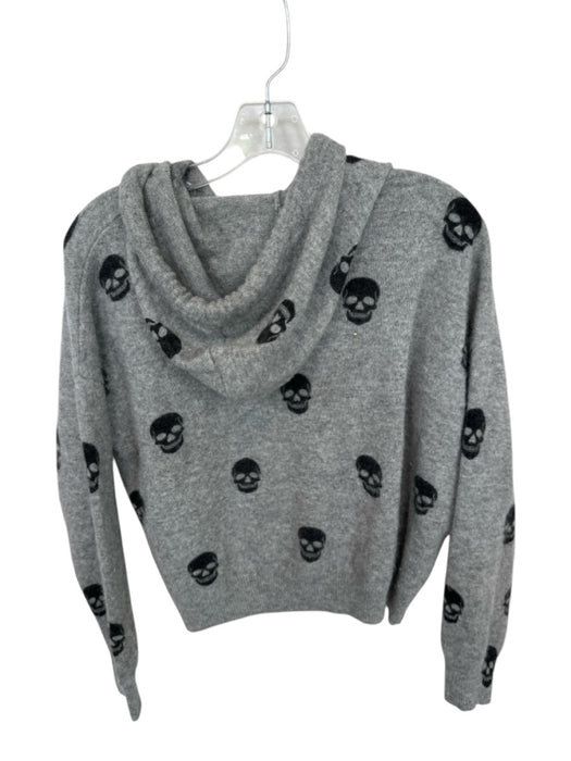 Aqua Size S Gray & Black Cashmere Hood Skulls Sweater Gray & Black / S