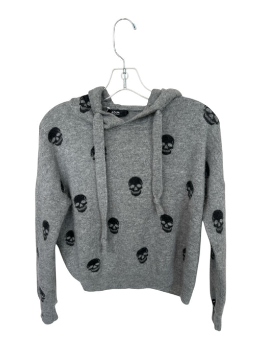 Aqua Size S Gray & Black Cashmere Hood Skulls Sweater Gray & Black / S