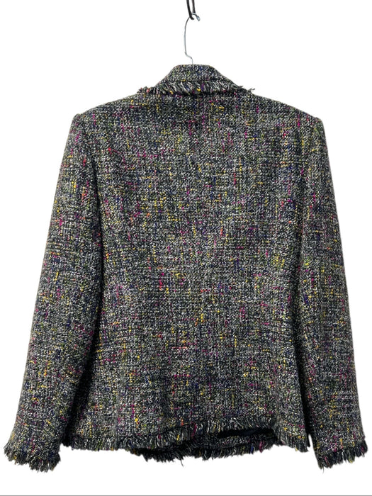 Shani Size 16 Purple Multi Acrylic Blend Long Sleeve Button Front Lapel Set Purple Multi / 16