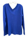 Halogen Size XL Blue 100% Cashmere Knit V Neck V Back Long Sleeve Sweater Blue / XL