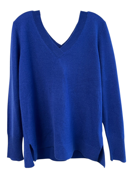 Halogen Size XL Blue 100% Cashmere Knit V Neck V Back Long Sleeve Sweater Blue / XL
