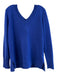 Halogen Size XL Blue 100% Cashmere Knit V Neck V Back Long Sleeve Sweater Blue / XL