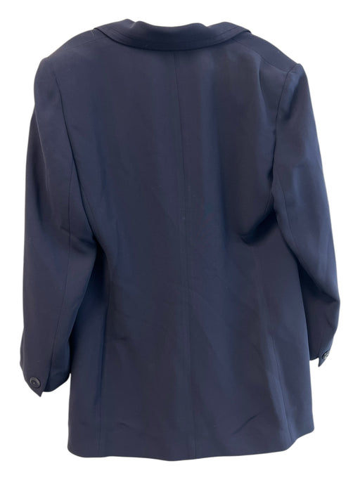 Dana Buchman Size 14 Navy Triacetate Blend Collar Lapel Flap Pockets Jacket Navy / 14