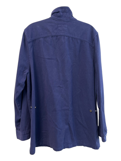 Adriano Goldschmied Size Est L/XL Blue Tencel Blend Denim Button Front Jacket Blue / Est L/XL