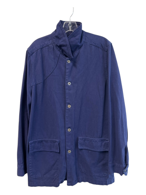 Adriano Goldschmied Size Est L/XL Blue Tencel Blend Denim Button Front Jacket Blue / Est L/XL