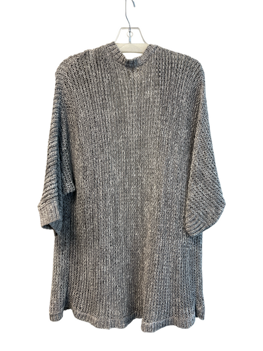 Eileen Fisher Size 1X Gray Cotton & Nylon Open Knit Heathered Cardigan Gray / 1X