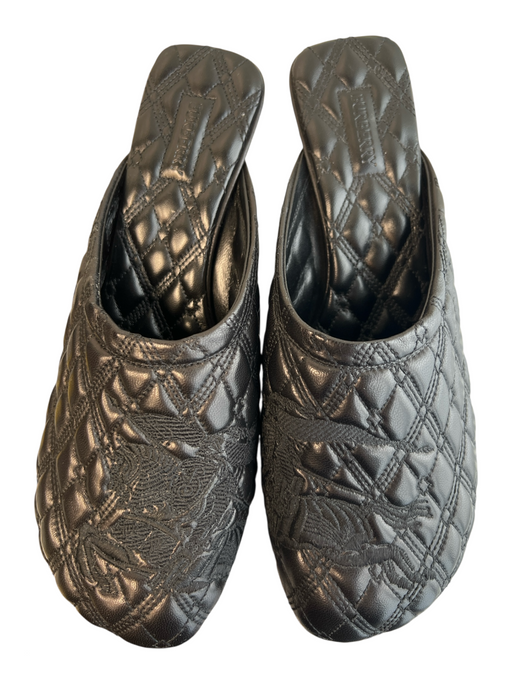 Burberry Shoe Size 38 Black Lambskin Leather Diamond Quilted Kitten Heel Shoes Black / 38