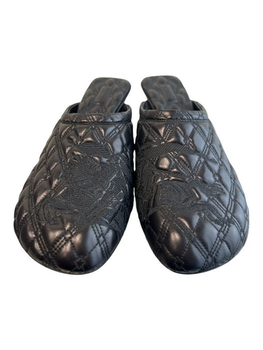 Burberry Shoe Size 38 Black Lambskin Leather Diamond Quilted Kitten Heel Shoes Black / 38