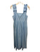 Lake Size S Baby Blue Cotton Sleeveless Pique Smock Back Ruffle Straps Dress Baby Blue / S