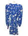 Eliza J Size 2 Blue, White & Pink Polyester Crepe Floral Long Sleeve Dress Blue, White & Pink / 2