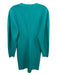 A.L.C. Size Medium Teal Polyester & Viscose V Neck Button Down 3/4 Sleeve Dress Teal / Medium