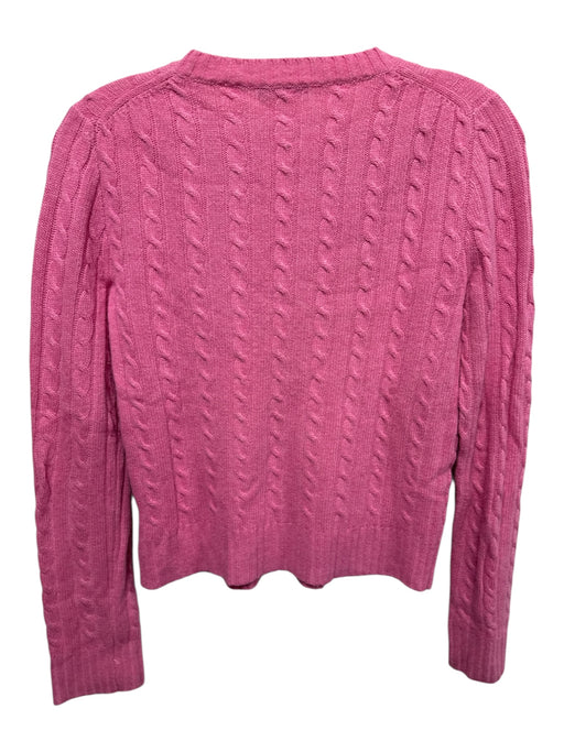 J.Crew Black Label Size Small Pink Wool Blend Crew Neck Knit Accent Sweater Pink / Small