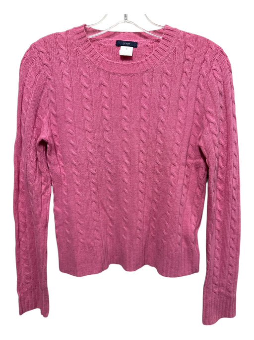 J.Crew Black Label Size Small Pink Wool Blend Crew Neck Knit Accent Sweater Pink / Small