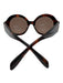 Alexander McQueen Black & Amber Acetate Abstract Round Lens Sunglasses Black & Amber