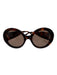 Alexander McQueen Black & Amber Acetate Abstract Round Lens Sunglasses Black & Amber