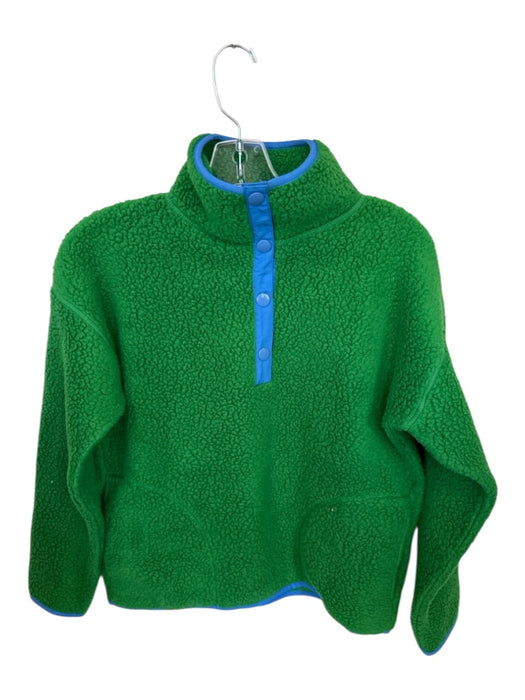 J. Crew Size XS Green & Blue Polyester Fleece Snap Button pocket Jacket Green & Blue / XS