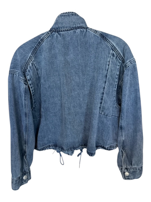 Scotch & Soda Size XS Denim Cotton Blend Button Up Pockets Zipper Bomber Jacket Denim / XS