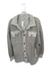 Free People Size S Light Gray Cotton Blend Button Front Patch Detailing Jacket Light Gray / S