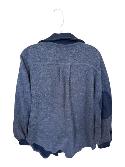 Free People Size XS Navy Cotton Blend Button Front Patch Detailing Jacket Navy / XS