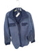 Free People Size XS Navy Cotton Blend Button Front Patch Detailing Jacket Navy / XS