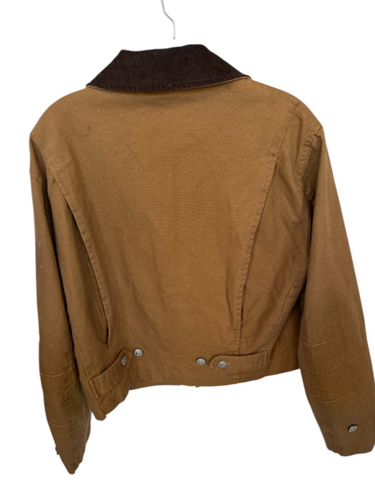 House of Harlow Size S Tan & Brown Polyester Blend Front Zip Collar Jacket Tan & Brown / S